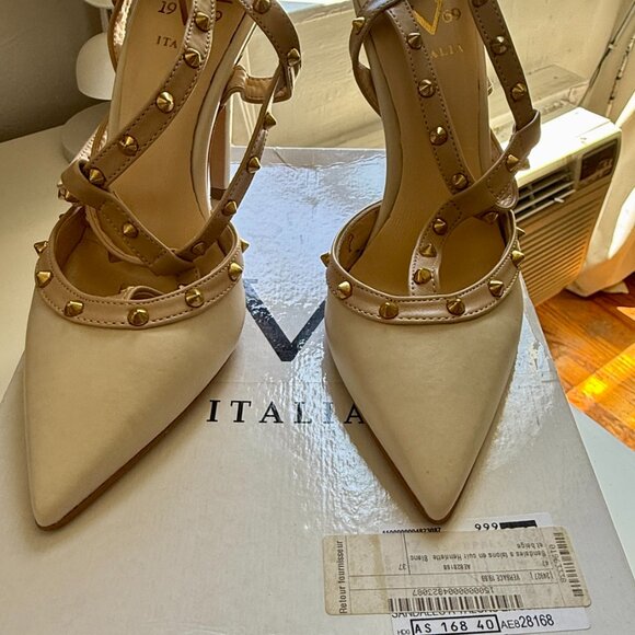 Versace V 1969 Henriette white and beige leather high-heeled sandals size 37 - Picture 14 of 14